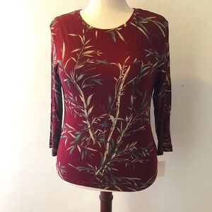 Havana Jacks Cafe Wine Rayon Blouse